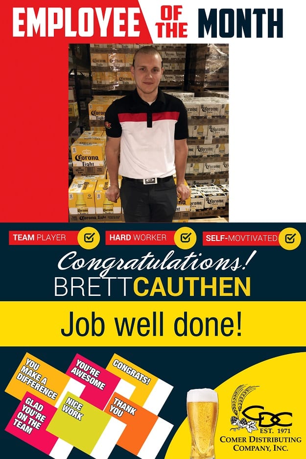 Brett Cauthen - Employee of the Month January 2017