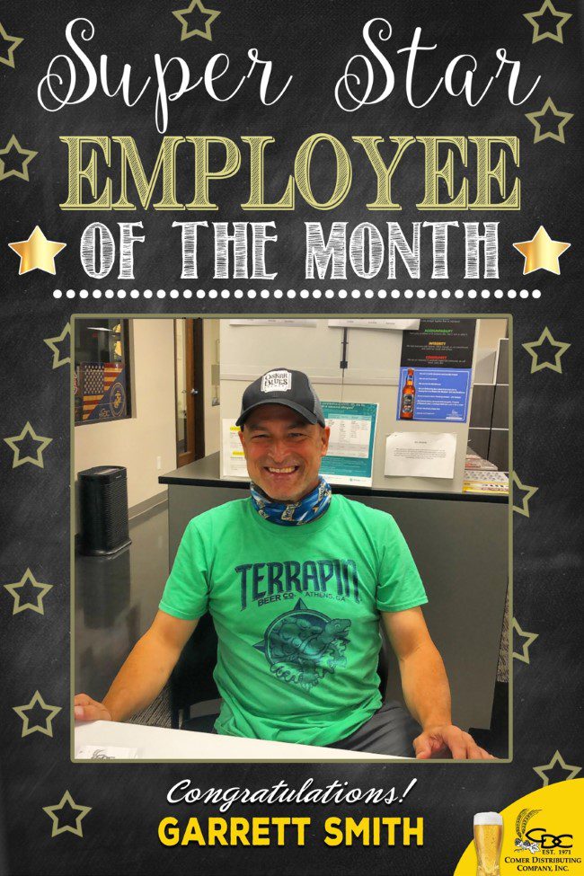 An employee of the month photo of TL Leonard