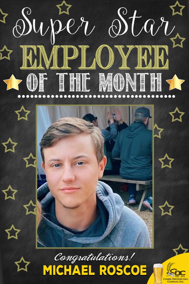 Will Funderburk's employee of the month photo.