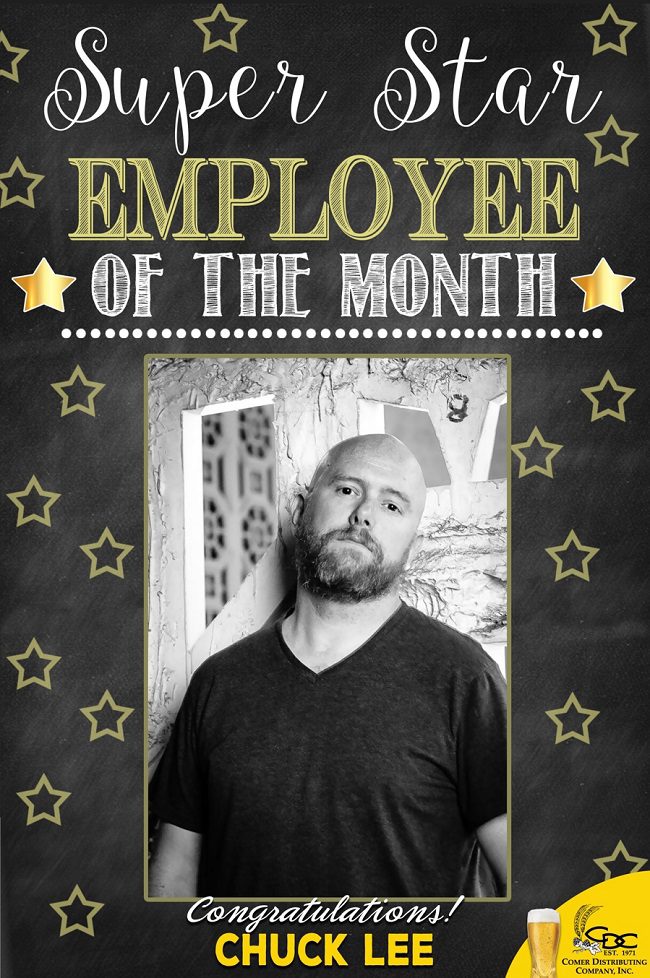An employee of the month photo of TL Leonard